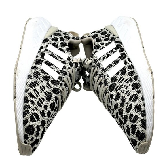 Adidas Swift Run 22 White & Black Animal Print Fashion Sneakers Girls Size 6 - Picture 7 of 10